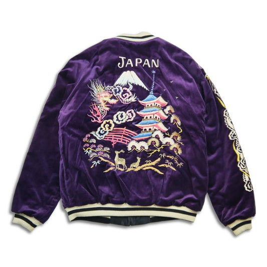 テーラー東洋 Lot No. TT15392-175 Mid 1950s Style Velveteen Souvenir Jacket “LANDSCAPE” × “DRAGON” パープル メンズ スカジャン スーベニアジャケット 別珍 ドラゴン