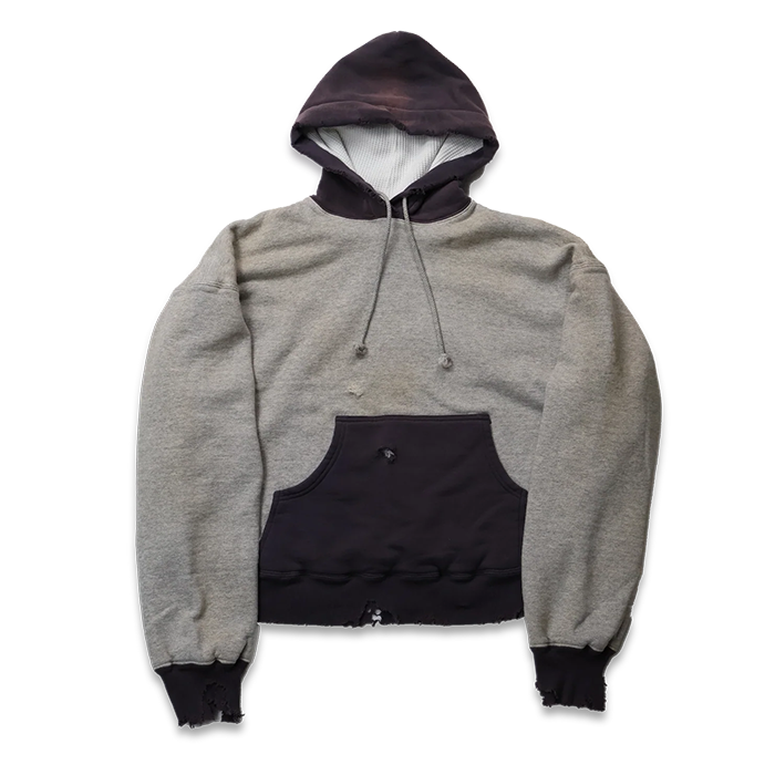 FULL COUNT 3770-1 Fading Double Face Sweat Hoodie(damage less):Gry Egg/Blk Egg/Pnk Gry/Egg