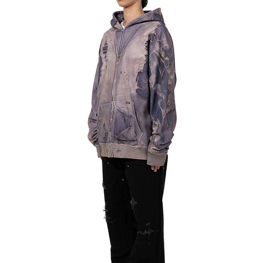 KAMIYA Trompe L’oeil Print Zip-up Hoodie