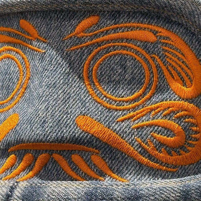 ミカヅキショウテン アップサイクルアートだるま DENIM:ORG