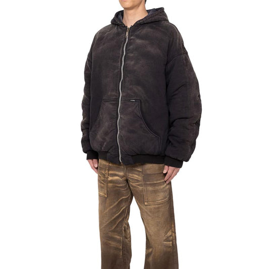 カミヤ G13HD022 Reversible Hooded Blouson ブラック リバーシブルフーデッドブルゾン ジップアップ パーカー
