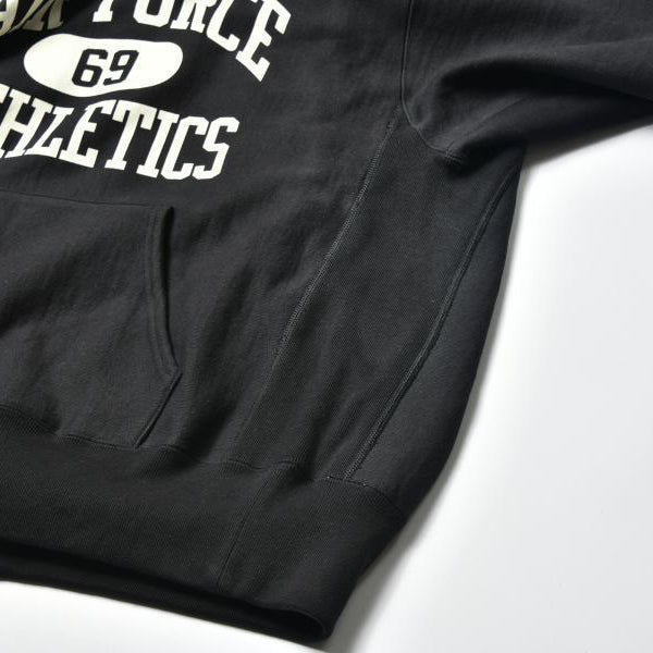 リアルマッコイズ MC22121 HEAVYWEIGHT HOODED / AIRFORCE スウェットパーカー ミリタリー プリント BLACK/030