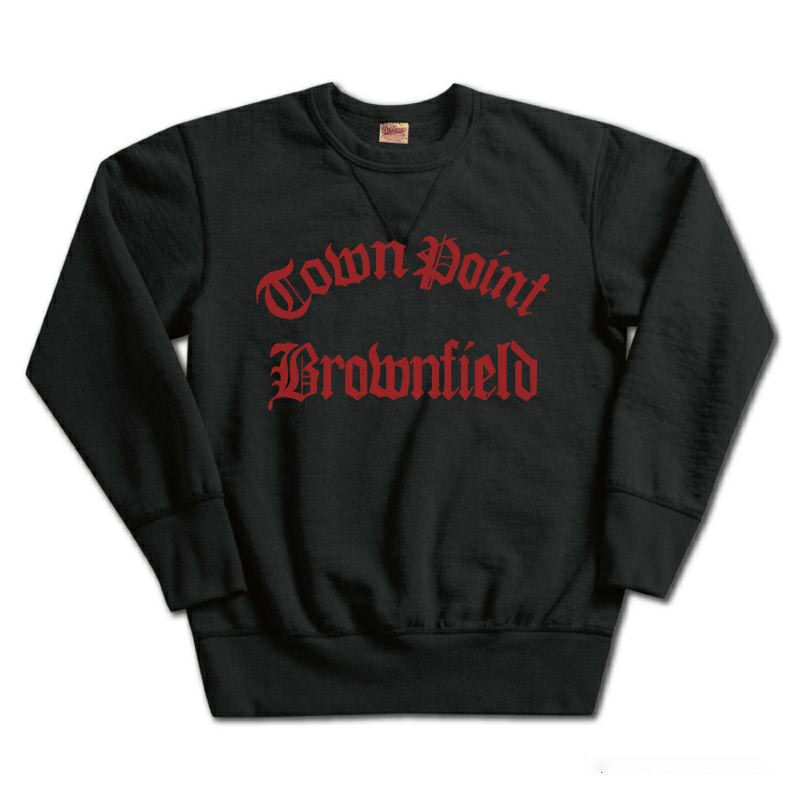 24FW デラックスウエア S101-44 TOWN POINT CORE.BLACK メンズ プリント スウェット バックプリント