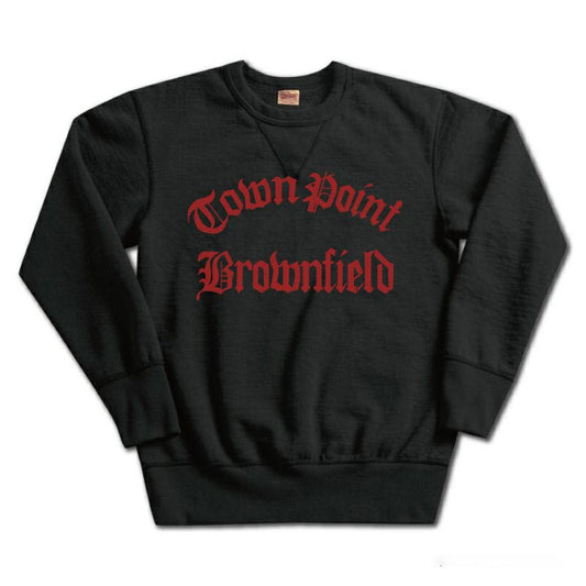 24FW デラックスウエア S101-44 TOWN POINT CORE.BLACK メンズ プリント スウェット バックプリント