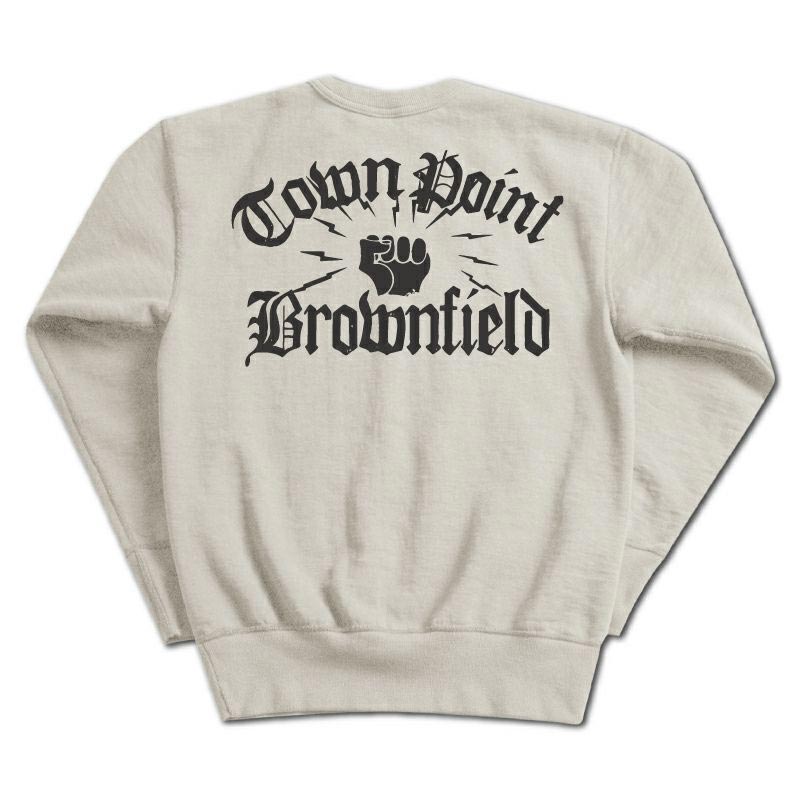 24FW デラックスウエア S101-44 TOWN POINT IVORY メンズ プリント スウェット バックプリント
