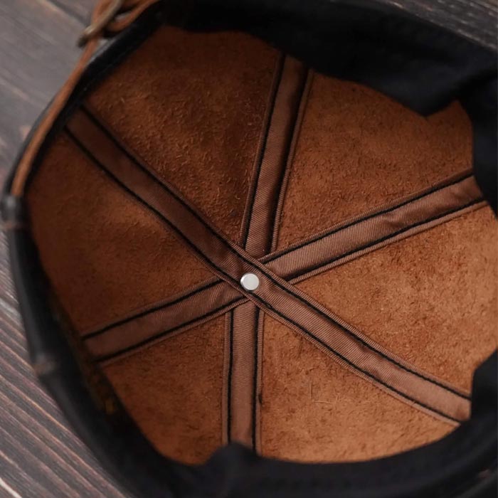 ミスターファットマン 5224012 CLARION KING レザー ショートブリム キャップ ブラック