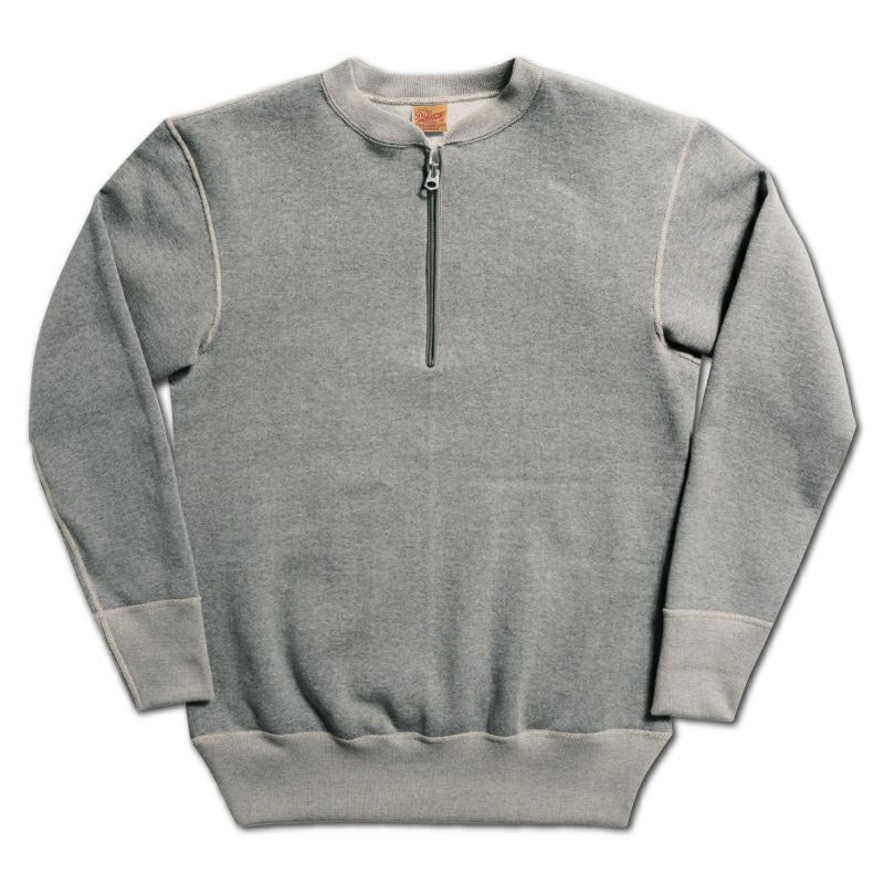デラックスウエア S105-00 HALF ZIP SWEAT 杢グレー メンズ スウェット ハーフジップモデル