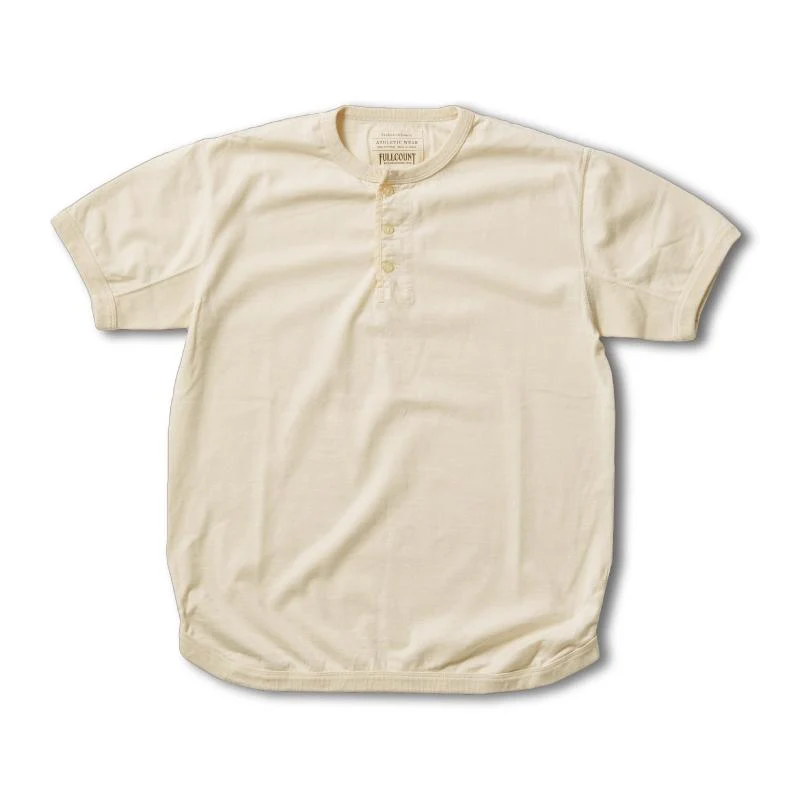 FULLCOUNT(フルカウント) 5222H-21 Flat Seam Heavyweight Henley T Shirt Ink.Blk Ecru