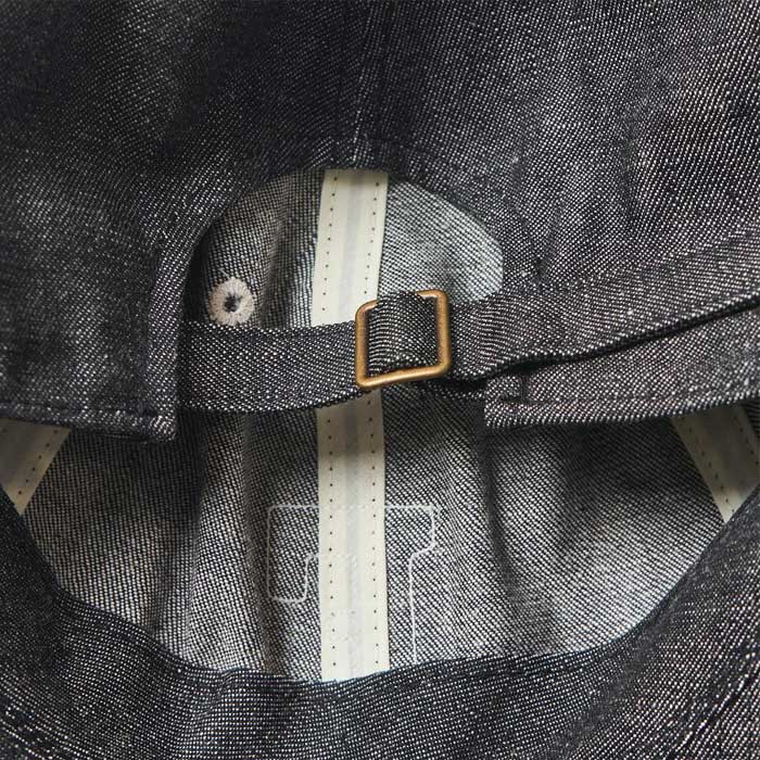 FULLCOUNT 6843 6Panel Denim Baseball ’F’ Cap Indigo Blue Black