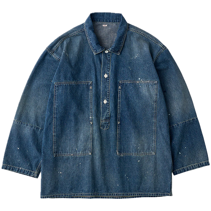 PORTER CLASSIC デニム オールインワン 23AW 定価99,000 Porter Classic(ポータークラシック)BREAKFAST DENIM PRISONER SHIRTS