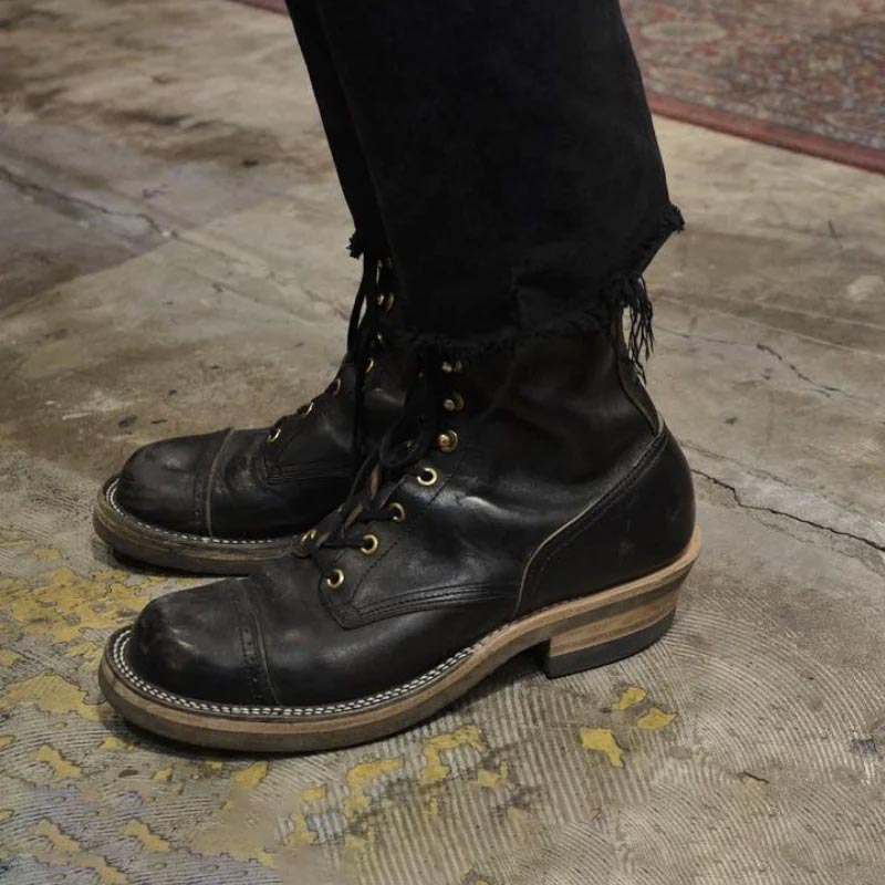 ローリングダブトリオ BF04 ROOTS 8.5 BLACK HORSEBUTT メンズ レザー ワーク ブーツ