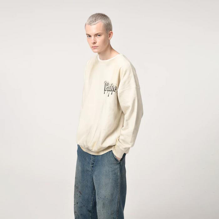 バウワウ  BW242-SPSS SKETCH PAULIE SWEATSHIRTS WHITEG AGING メンズ プルオーバー スウェット SKETCH×BOWWOW コラボ
