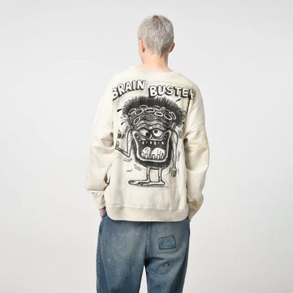 バウワウ  BW242-SPSS SKETCH PAULIE SWEATSHIRTS WHITEG AGING メンズ プルオーバー スウェット SKETCH×BOWWOW コラボ