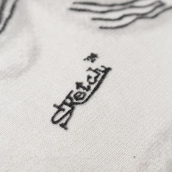 バウワウ  BW242-SPSS SKETCH PAULIE SWEATSHIRTS WHITEG AGING メンズ プルオーバー スウェット SKETCH×BOWWOW コラボ