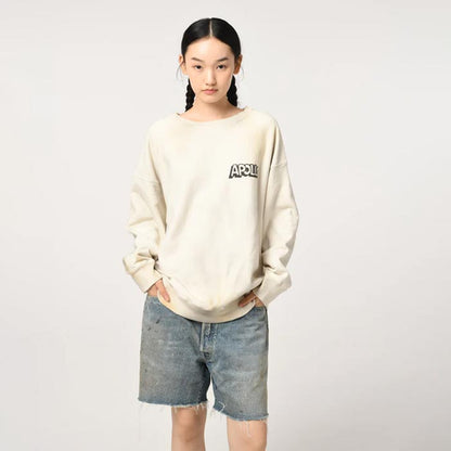 バウワウ  BW242-SASS SKETCH APOLLO SWEATSHIRTS WHITEG AGING メンズ プルオーバー スウェット SKETCH×BOWWOW コラボ