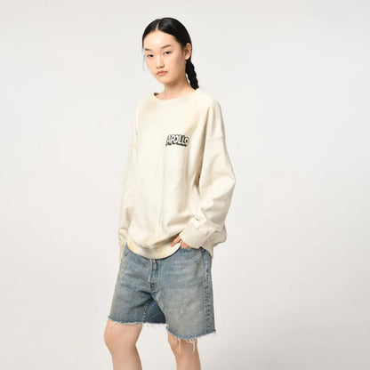 バウワウ  BW242-SASS SKETCH APOLLO SWEATSHIRTS WHITEG AGING メンズ プルオーバー スウェット SKETCH×BOWWOW コラボ