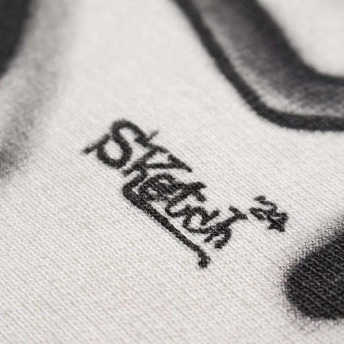 バウワウ  BW242-SASS SKETCH APOLLO SWEATSHIRTS WHITEG AGING メンズ プルオーバー スウェット SKETCH×BOWWOW コラボ