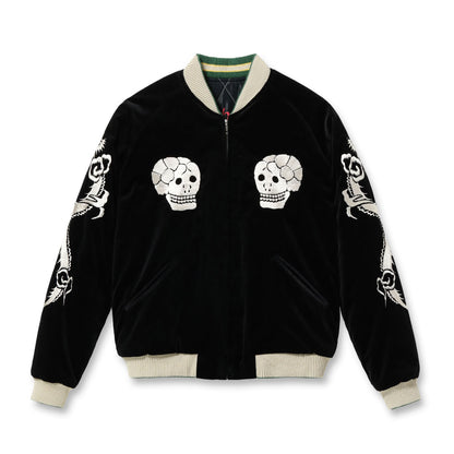 テーラー東洋 Lot No. TT15666-119 / Mid 1950s Style Velveteen Souvenir Jacket “SPIDERWEB, SNAKE & SKULL” × “DRAGON & TIGER”