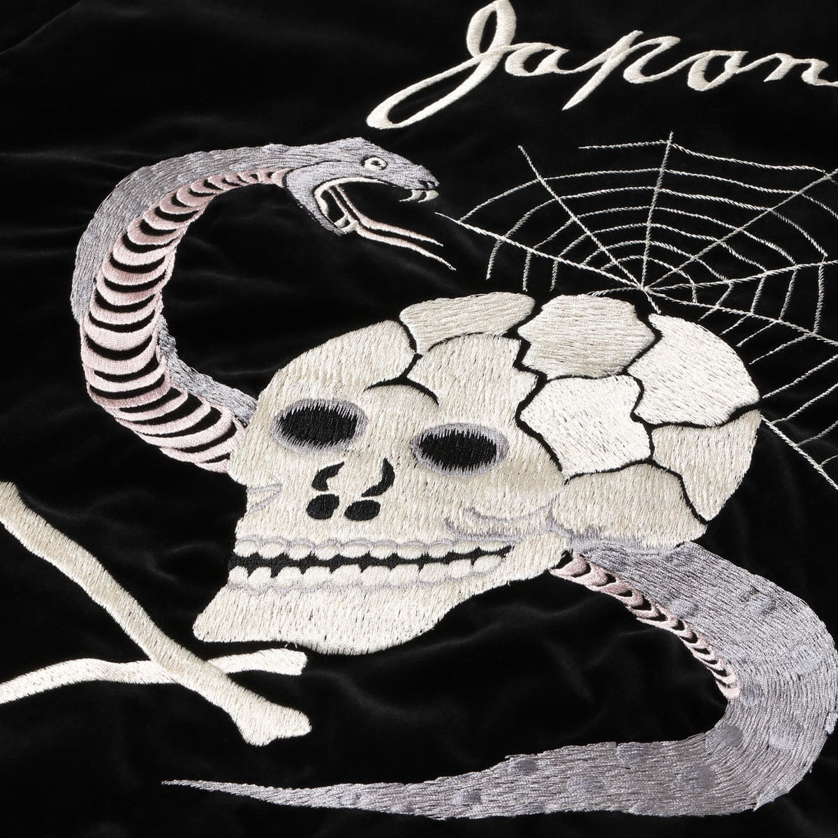テーラー東洋 Lot No. TT15666-119 / Mid 1950s Style Velveteen Souvenir Jacket “SPIDERWEB, SNAKE & SKULL” × “DRAGON & TIGER”