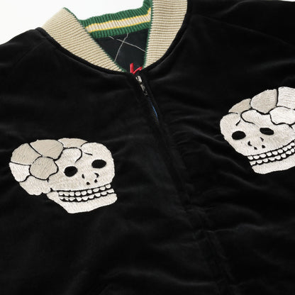 テーラー東洋 Lot No. TT15666-119 / Mid 1950s Style Velveteen Souvenir Jacket “SPIDERWEB, SNAKE & SKULL” × “DRAGON & TIGER”