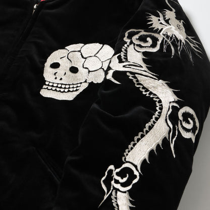 テーラー東洋 Lot No. TT15666-119 / Mid 1950s Style Velveteen Souvenir Jacket “SPIDERWEB, SNAKE & SKULL” × “DRAGON & TIGER”