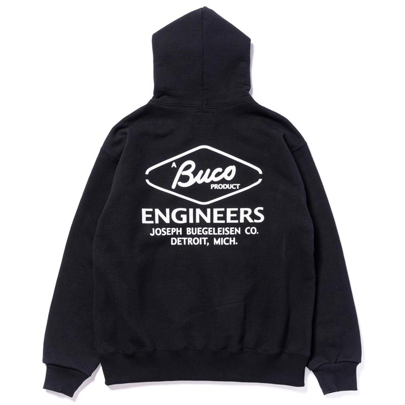 ブコ BC23102 BUCO F/Z PARKA / ENGINEER ブラック×ホワイト 301 メンズ ジップパーカー