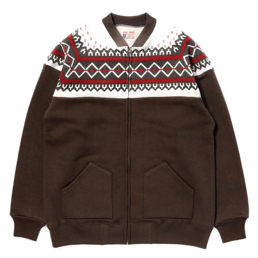 ジョーマッコイ MC24112 PRINTED SNOW PATTERN F/Z SWEATSHIRT チャコール 032 メンズ 雪柄スウェット ジップスウェット