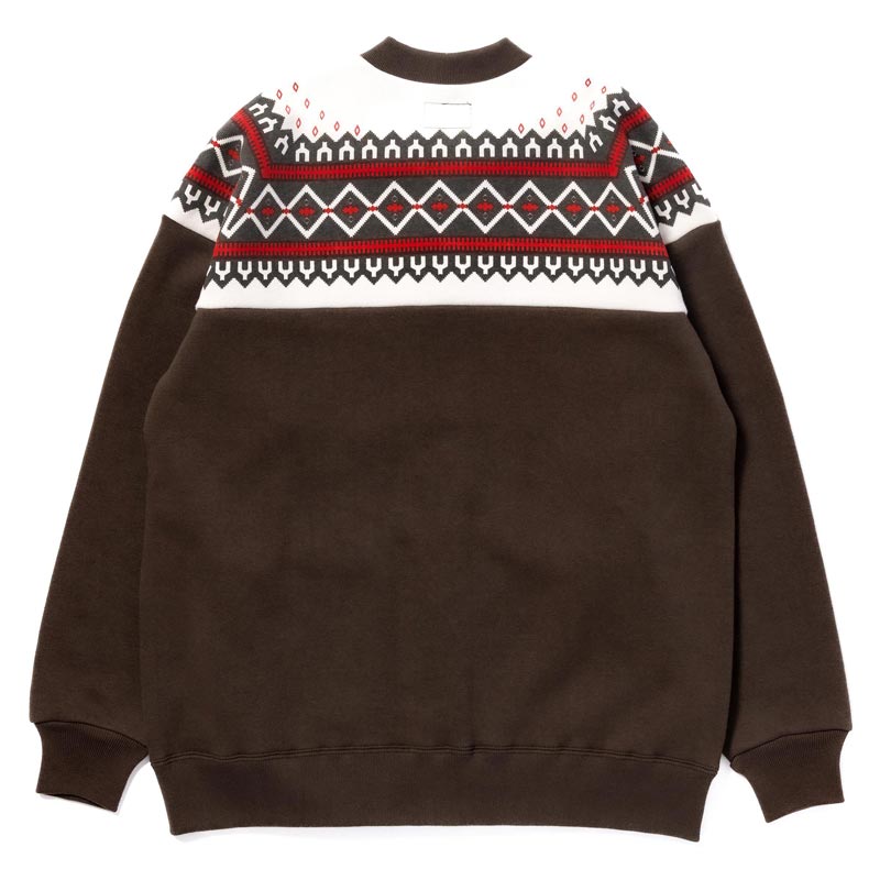 ジョーマッコイ MC24112 PRINTED SNOW PATTERN F/Z SWEATSHIRT チャコール 032 メンズ 雪柄スウェット ジップスウェット