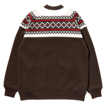 ジョーマッコイ MC24112 PRINTED SNOW PATTERN F/Z SWEATSHIRT チャコール 032 メンズ 雪柄スウェット ジップスウェット
