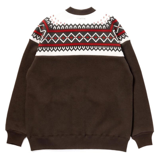 ジョーマッコイ MC24112 PRINTED SNOW PATTERN F/Z SWEATSHIRT チャコール 032 メンズ 雪柄スウェット ジップスウェット