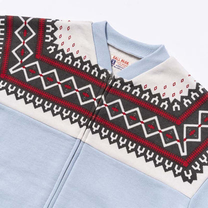 ジョーマッコイ MC24112 PRINTED SNOW PATTERN F/Z SWEATSHIRT サックス 110 メンズ 雪柄スウェット ジップスウェット