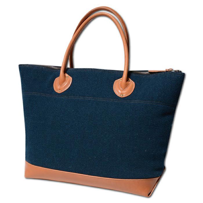 23FW デラックスウエア DLB-015 NATIVE TOTE ネイティブトート ネイビー トートバッグ ホーウィン社別注オリジナルレザー 3重織り特厚ウール