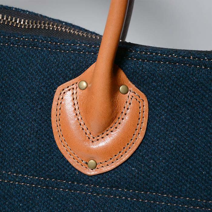 23FW デラックスウエア DLB-015 NATIVE TOTE ネイティブトート ネイビー トートバッグ ホーウィン社別注オリジナルレザー 3重織り特厚ウール