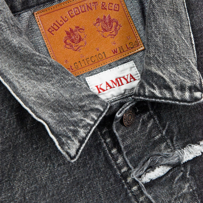 FULLCOUNT×KAMIYA フルカウント G11FC10 Denim Blouson コラボレーションアイテム ヴィンテージ ブラックデニム ジャケット ブラック メンズ
