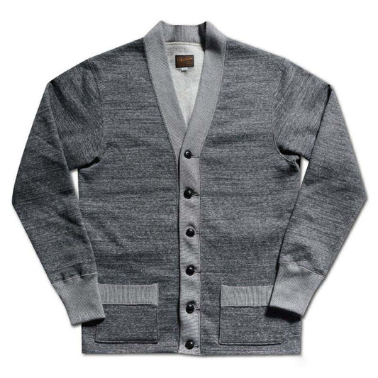 デラックスウエア SCB-00 50s CARDIGAN 黒杢GRAY スウェット カーディガン メンズ
