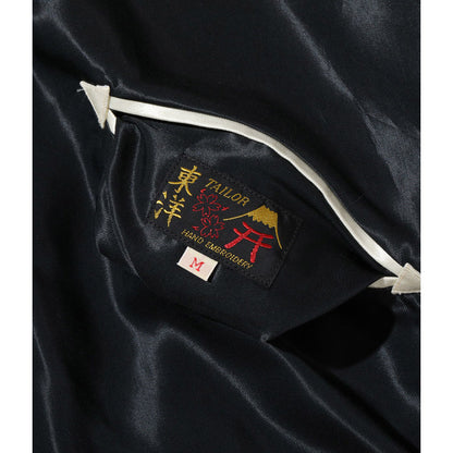 テーラー東洋 Lot No. TT15273-119 / Late 1940s - Early 1950s Style Acetate Souvenir Jacket “DRAGON HEAD” × “JAPAN MAP” BLACK