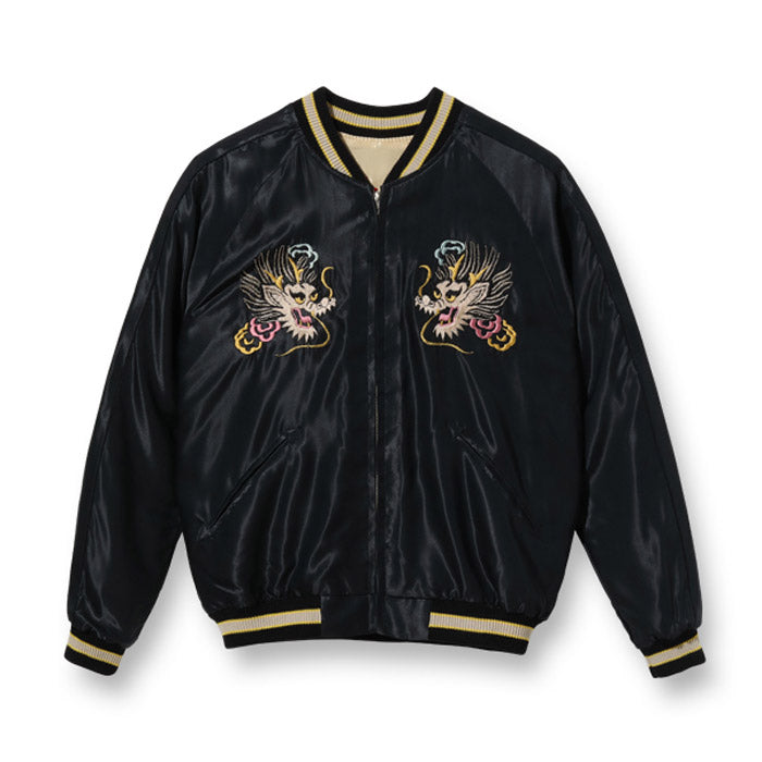 テーラー東洋 Lot No. TT15273-195 / Early 1950s - Mid 1950s Style Acetate Souvenir Jacket “RED TIGER” × “GOLD DRAGON” GOLD