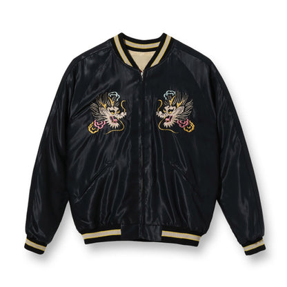 テーラー東洋 Lot No. TT15273-195 / Early 1950s - Mid 1950s Style Acetate Souvenir Jacket “RED TIGER” × “GOLD DRAGON” GOLD