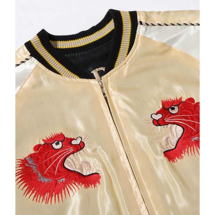 テーラー東洋 Lot No. TT15273-195 / Early 1950s - Mid 1950s Style Acetate Souvenir Jacket “RED TIGER” × “GOLD DRAGON” GOLD