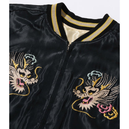 テーラー東洋 Lot No. TT15273-195 / Early 1950s - Mid 1950s Style Acetate Souvenir Jacket “RED TIGER” × “GOLD DRAGON” GOLD