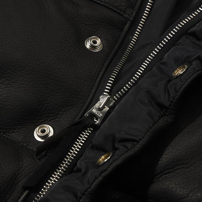 ジョーマッコイ MJ23119 DEERSKIN DOWN JACKET ディアスキン ダウンジャケット ブラック レザー 鹿革 メンズ アウター