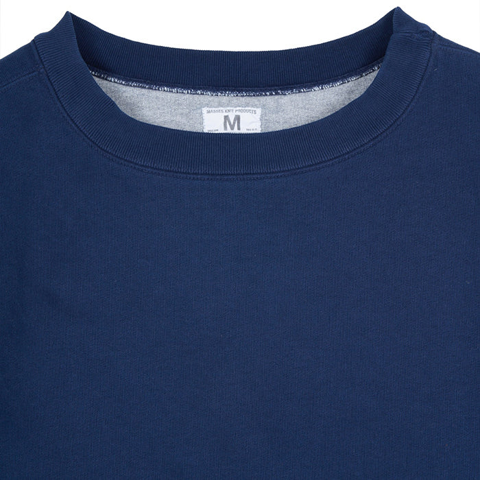 MASSES SWEAT CREW W-FACE WASH:Navy