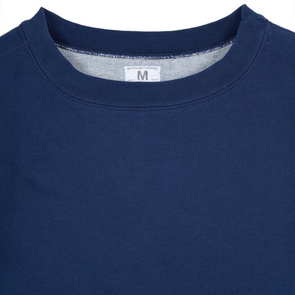 MASSES SWEAT CREW W-FACE WASH:Navy
