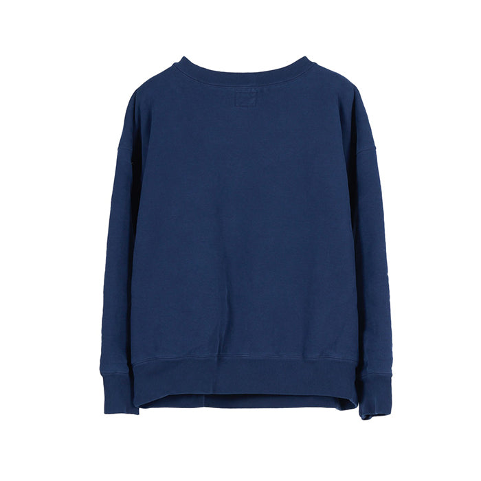 MASSES SWEAT CREW W-FACE WASH:Navy