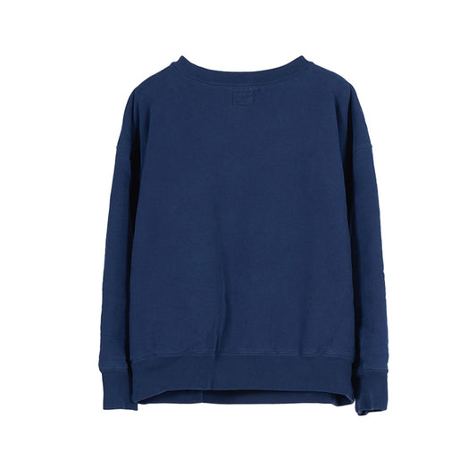 MASSES SWEAT CREW W-FACE WASH:Navy