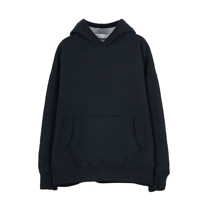 MASSES SWEAT HOODED W-FACE WASH :BLACK/NAVY