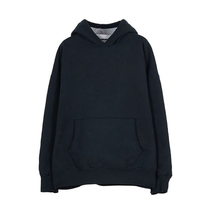 MASSES SWEAT HOODED W-FACE WASH :BLACK/NAVY