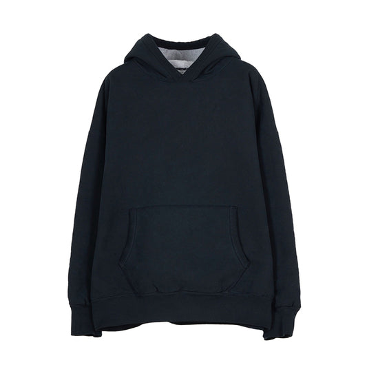 MASSES SWEAT HOODED W-FACE WASH :BLACK/NAVY