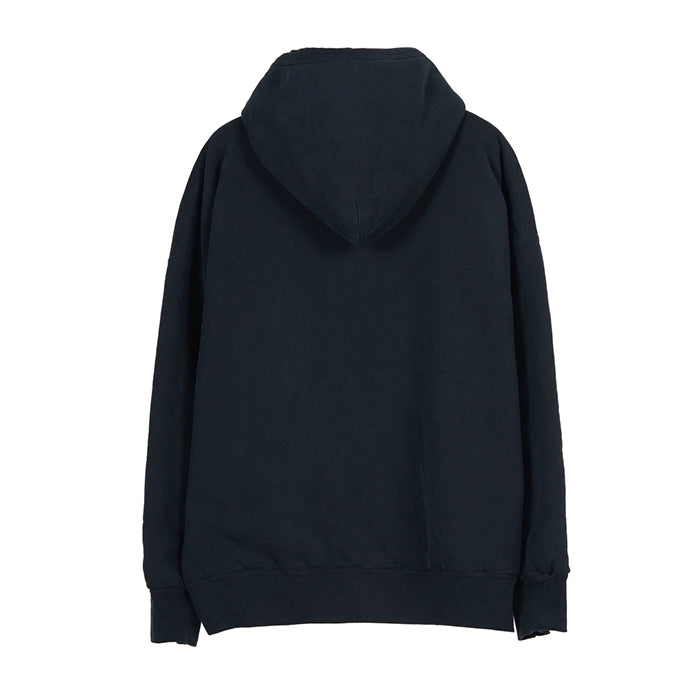 MASSES SWEAT HOODED W-FACE WASH :BLACK/NAVY