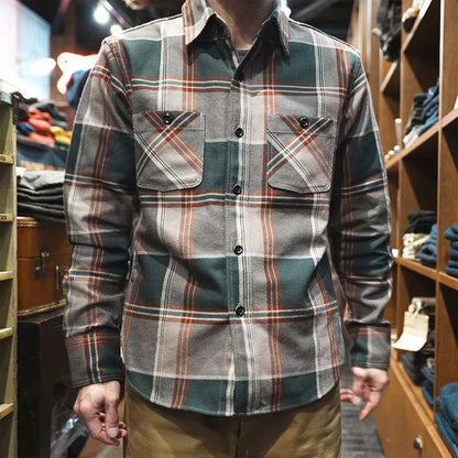 24SS デラックスウエア HV-52 BIG BLOCK BEIGE.CHECK メンズ ネルシャツ 長袖 チェック